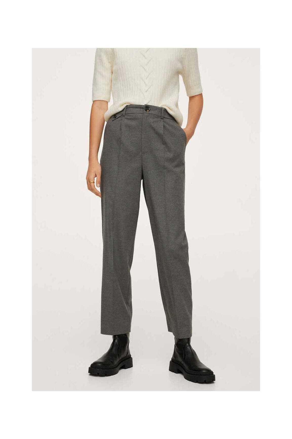 Chino kelnė rudas MANGO moteris