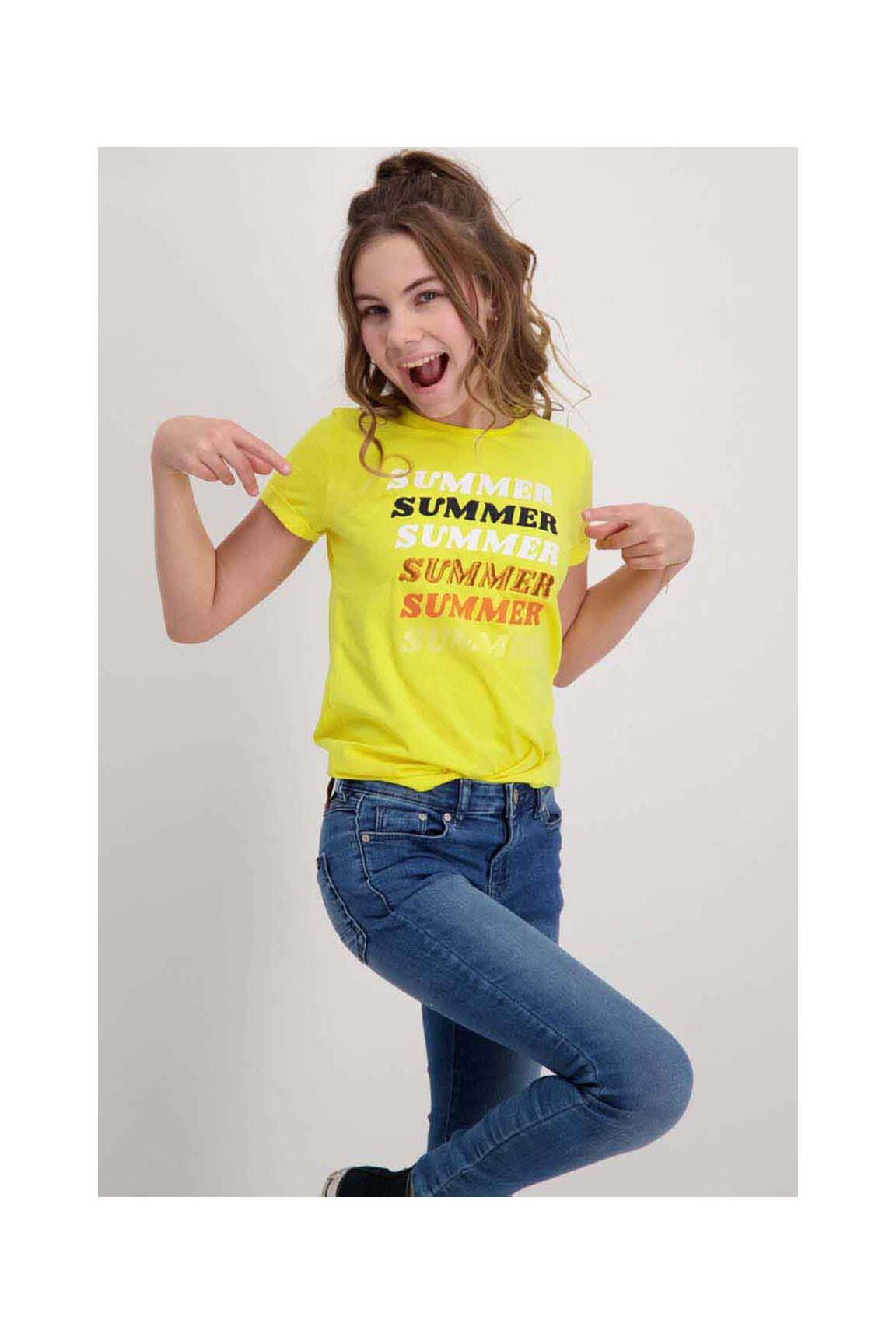 T-marškinys geltona CARS JEANS mergina