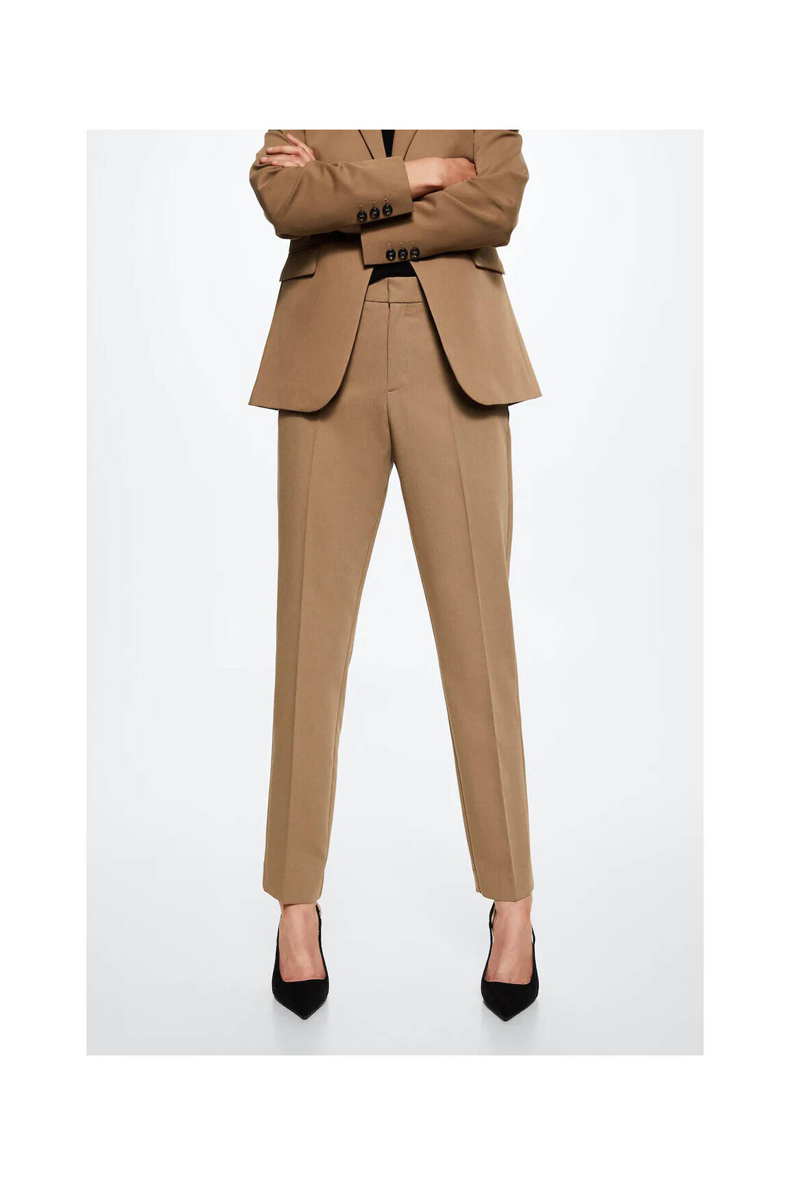 Chino kelnė rudas MANGO moteris