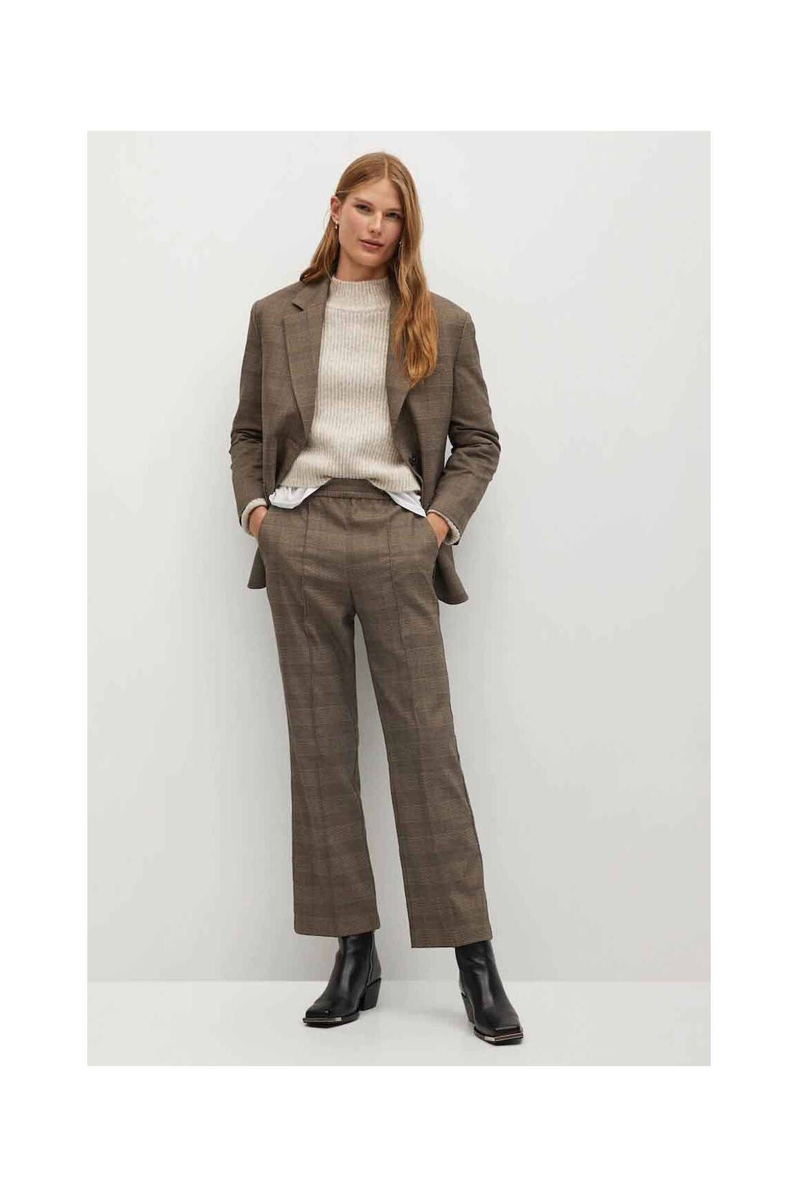 Chino kelnė rudas MANGO moteris