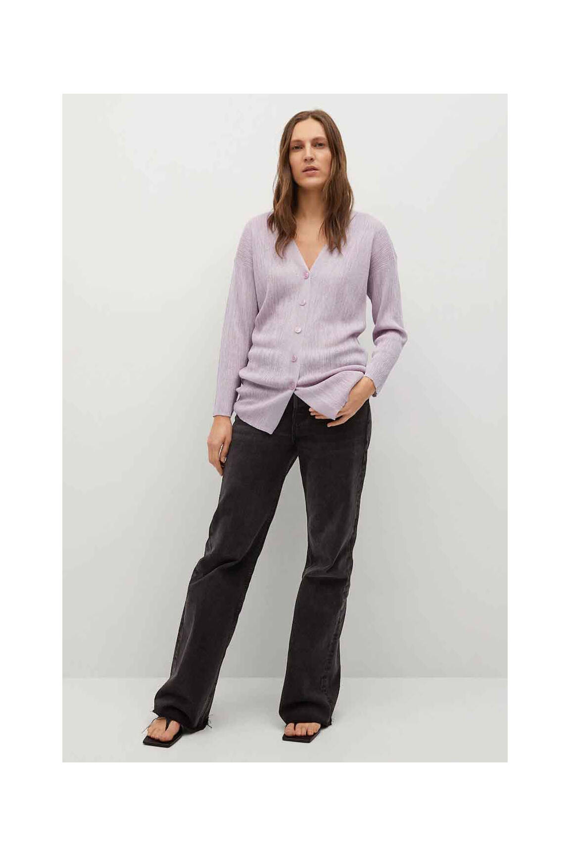 Ilgų rankovių liemenė violetinis MANGO moteris