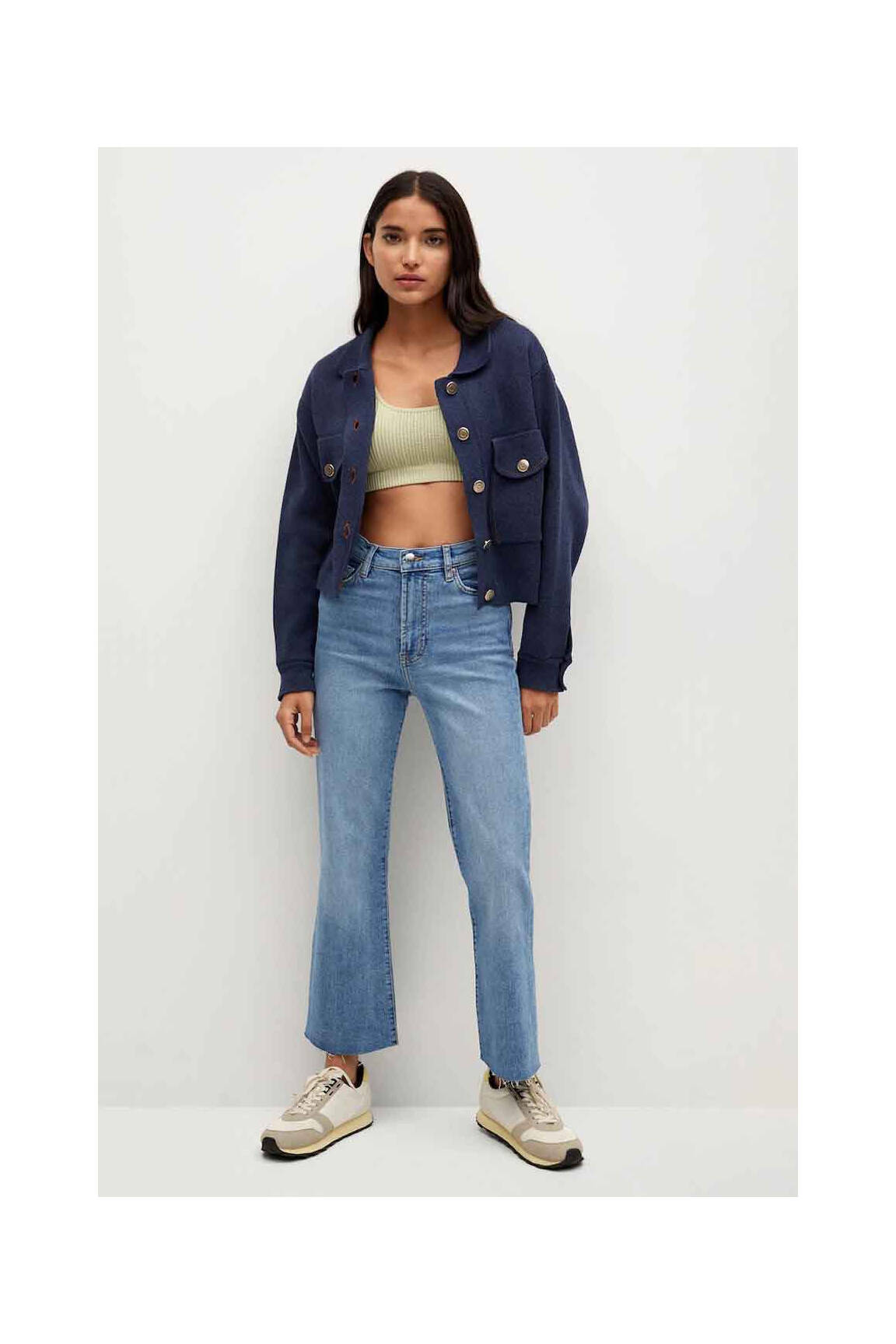 Bootcut džinsai mėlyna MANGO moteris