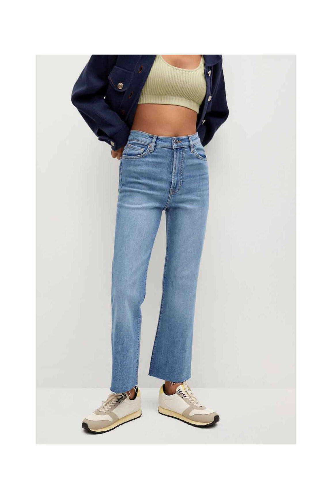 Bootcut džinsai mėlyna MANGO moteris