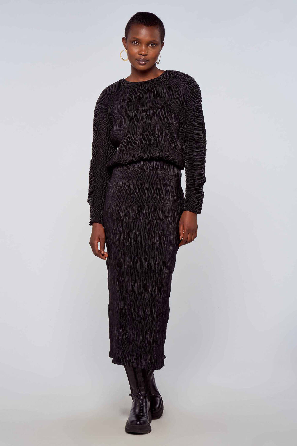 Pusilgis sijonas juodas ASTRID BLACK LABEL moteris