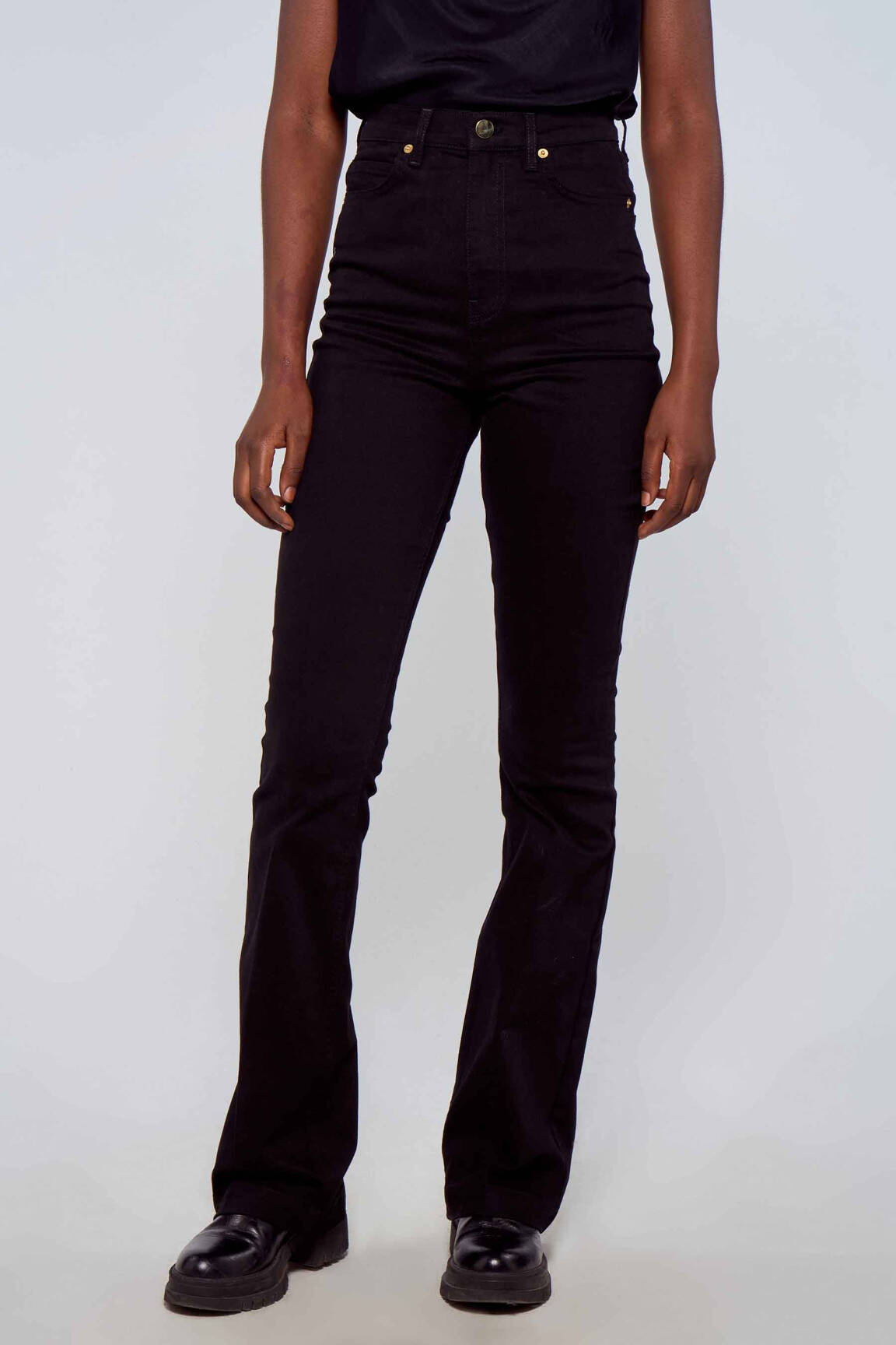Flare tipo džinsai juodas ASTRID BLACK LABEL moteris
