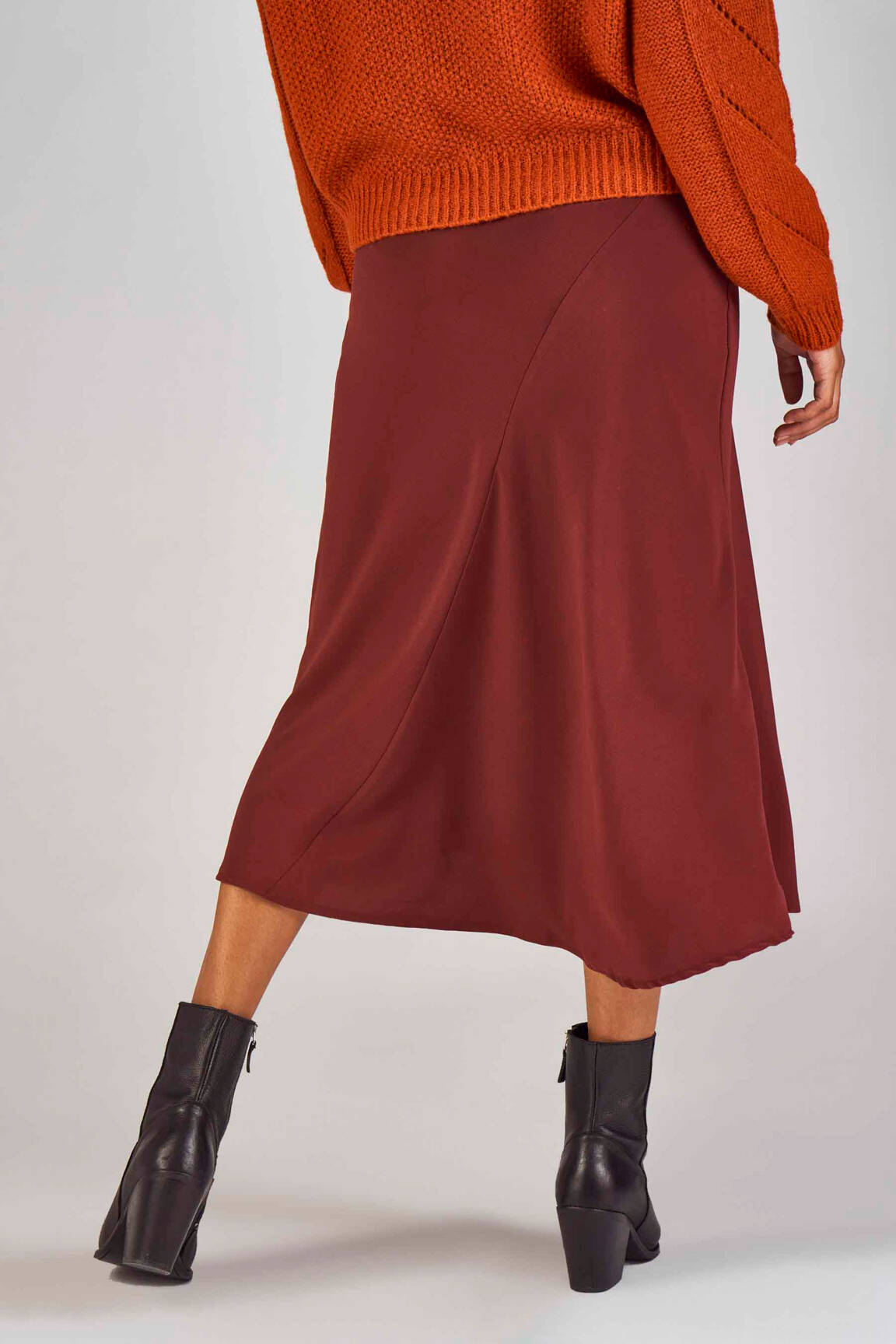 Pusilgis sijonas raudona CLOUDS OF FASHION moteris