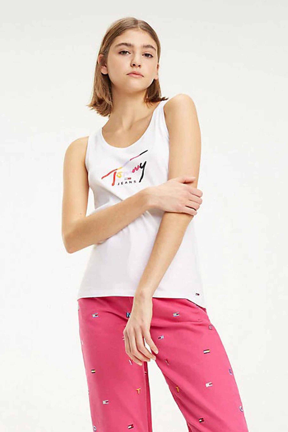 T-marškinys baltas TOMMY HILFIGER moteris