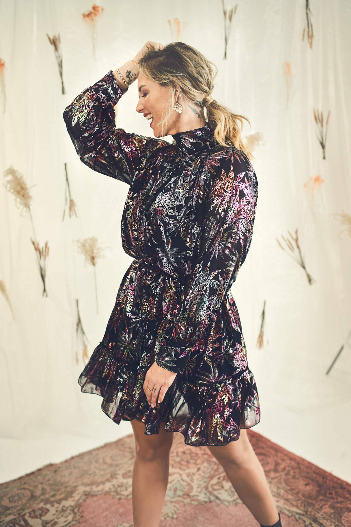 Trumpa suknelė juodas FOUDRE BY AURELIE VAN DAELEN moteris