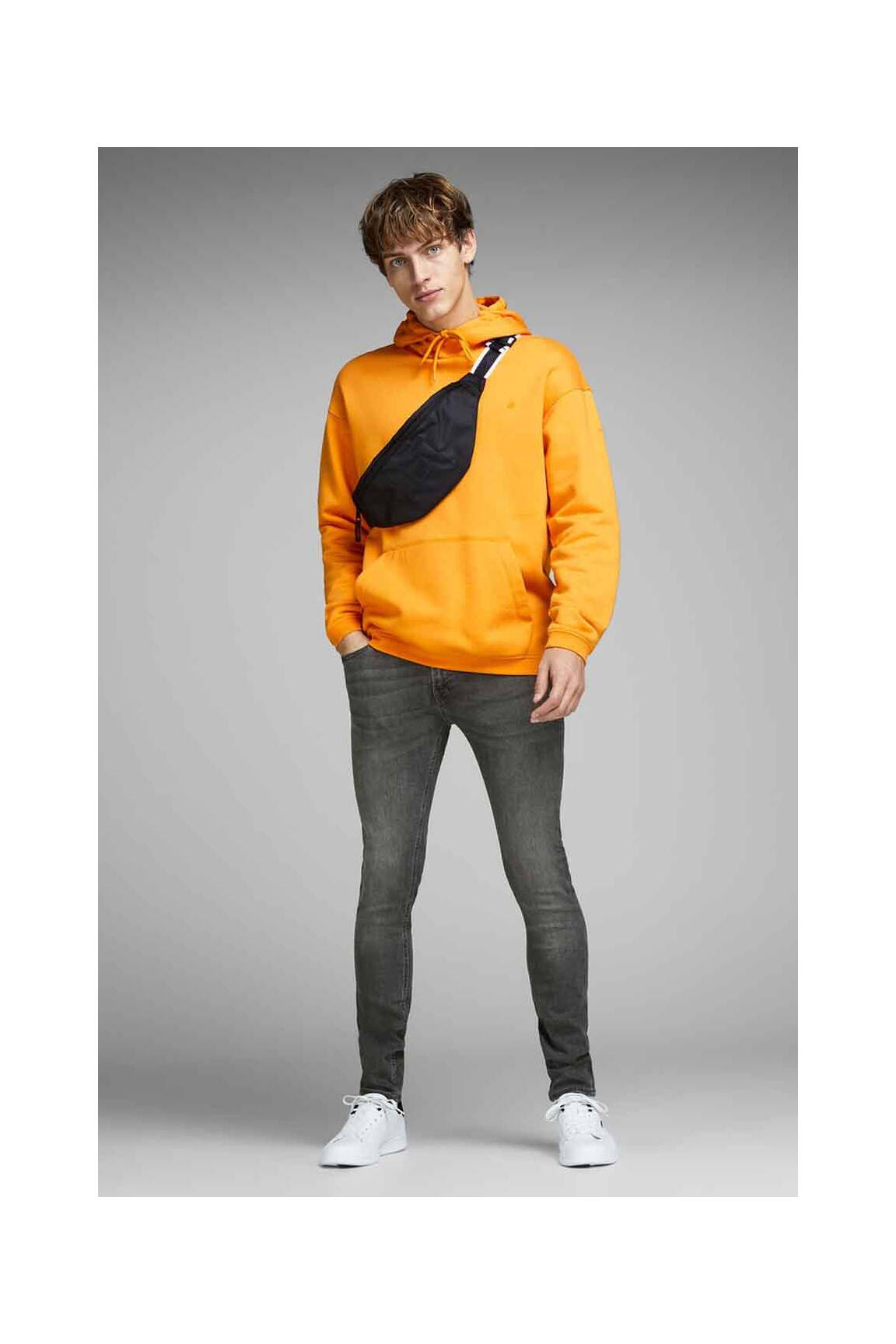 Lieknos džinsai pilka JACK & JONES vyras