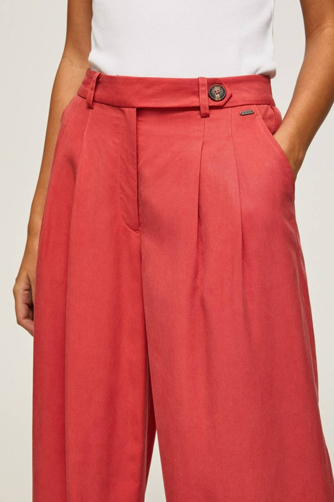 Platus džinsas raudona PEPE JEANS moteris