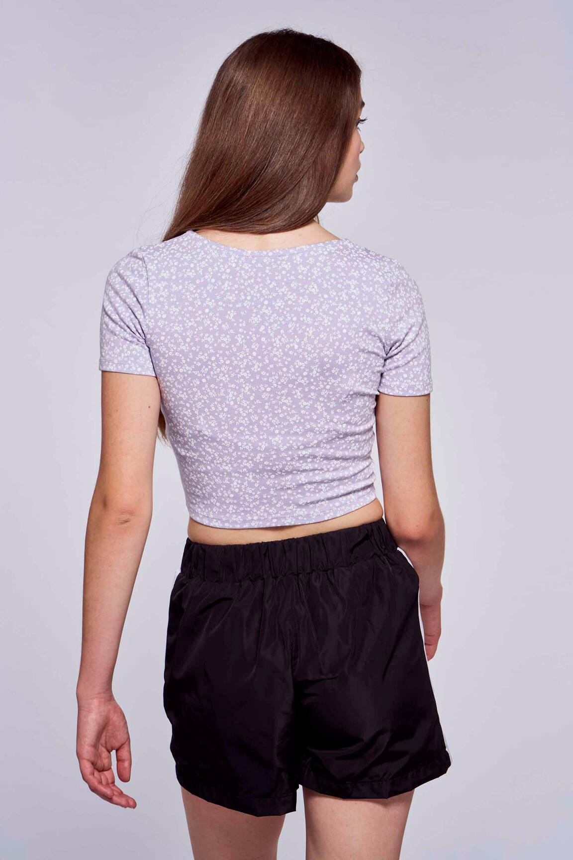T-marškinys violetinis TALLY WEIJL moteris