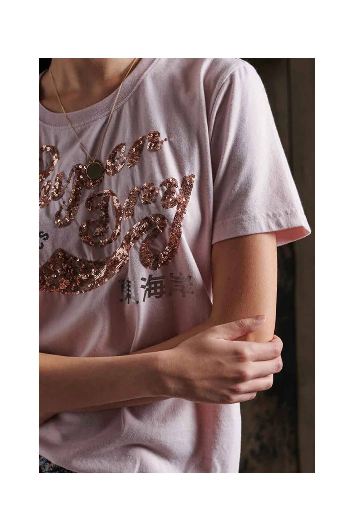 T-marškinys rožinė SUPERDRY moteris