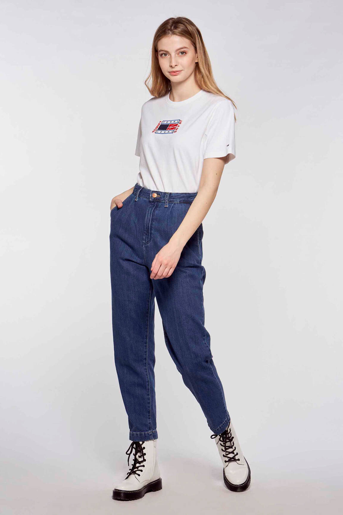 Mama džinsai mėlyna WRANGLER moteris