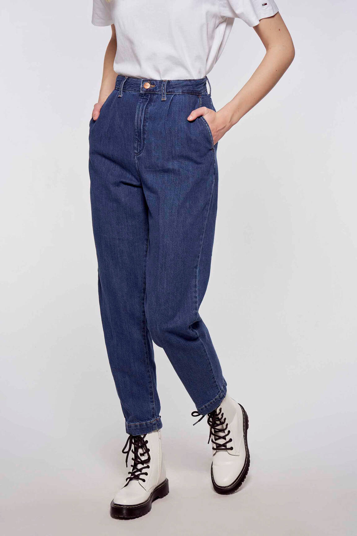 Mama džinsai mėlyna WRANGLER moteris