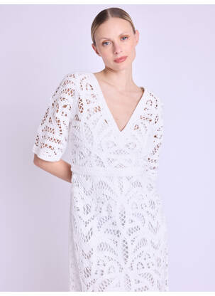 Robe baltas BERENICE moteris