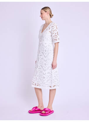 Robe baltas BERENICE moteris
