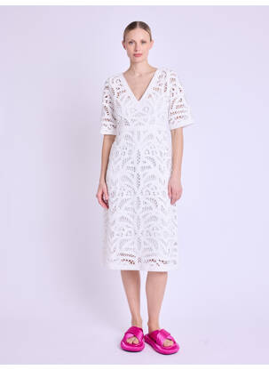 Robe baltas BERENICE moteris