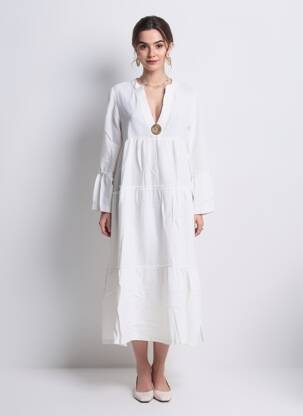 Ilga suknelė ilgos rankovės ilgos rankovės baltas COUTURIST moteris