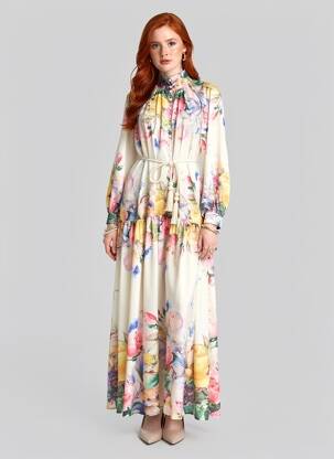 Ilga suknelė ilgos rankovės ilgos rankovės bežinis LM LULU moteris