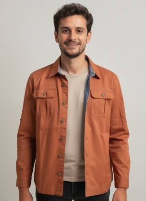 Kasdienis švarkas priekinė mygtukų uždarymo sistema oranžinė CASUAL SPIRIT vyras