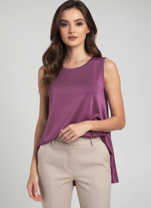 Viršūnė tamprumas be rankų violetinis KOZAN moteris