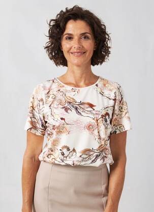 Viršūnė fantazijos raštas trumpas rankovės rožinė GERRY WEBER moteris
