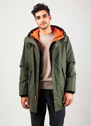 Parka ilgos rankovės su gobtuvu žalias IRON AND RESIN vyras