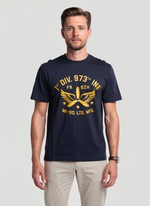 T-marškinys floqué serigrafija trumpas rankovės mėlyna DAYTONA vyras