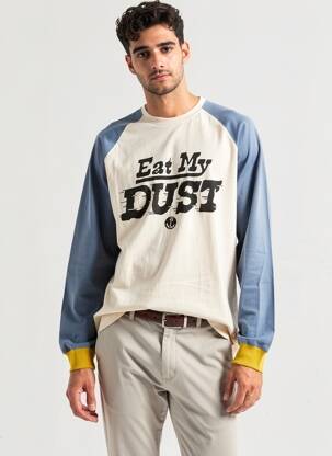 T-marškinys centrinė iškirptė ilgos rankovės mėlyna IRON AND RESIN vyras