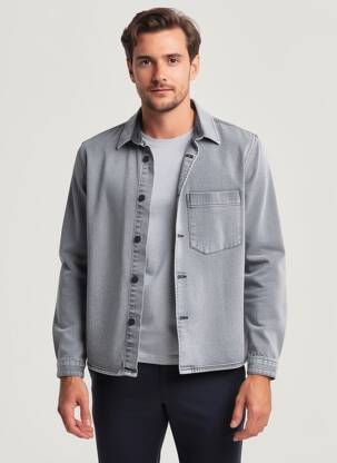 Kasdienis švarkas priekinė mygtukų uždarymo sistema pilka I8 DENIM vyras