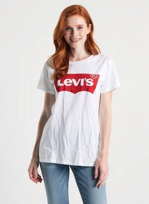 T-marškinys floqué serigrafija trumpas rankovės baltas LEVI'S moteris