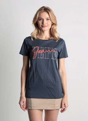 T-marškinys sietspausdinimas trumpas rankovės mėlyna PEPE JEANS moteris