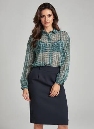 Moteriškas marškinys gėlių raštas ilgos rankovės žalias PEPE JEANS moteris