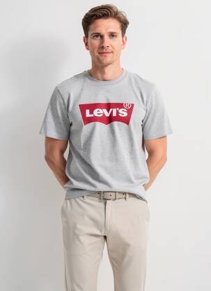 T-marškinys centrinė iškirptė trumpas rankovės pilka LEVI'S vyras