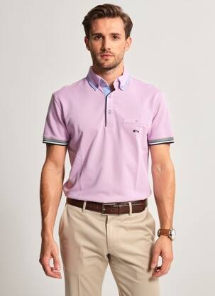 Polo tamprumas trumpas rankovės violetinis DARIO BELTRAN vyras