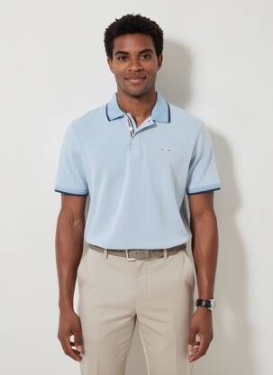 Polo chinamas audinys trumpas rankovės mėlyna JACK & JONES vyras