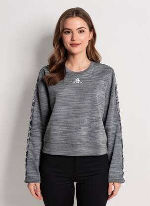 Megztinis tiesi kirpimas ilgos rankovės pilka ADIDAS moteris