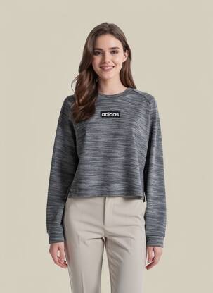 Megztinis tiesi kirpimas ilgos rankovės pilka ADIDAS moteris