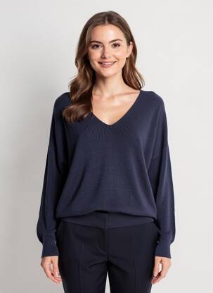 Megztinis centrinė iškirptė ilgos rankovės mėlyna VERO MODA moteris