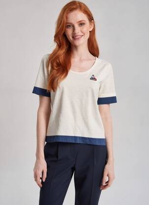 T-marškinys tiesi kirpimas trumpas rankovės bežinis LE COQ SPORTIF moteris