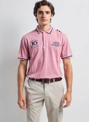 Polo tamprumas trumpas rankovės rožinė COMPTOIR DU RUGBY vyras