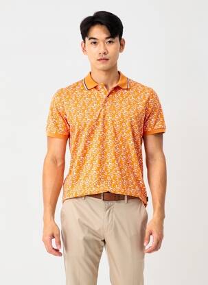 Polo jersey audinys trumpas rankovės oranžinė RECYCLED ART WORLD vyras