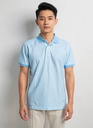 Polo jersey audinys trumpas rankovės mėlyna RECYCLED ART WORLD vyras