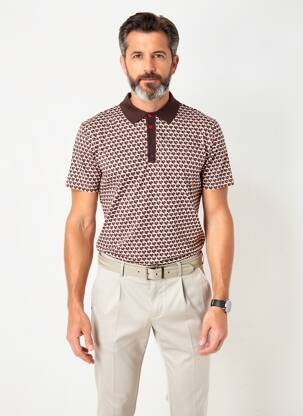 Polo jersey audinys trumpas rankovės rudas 4 FUNKY FLAVOURS vyras
