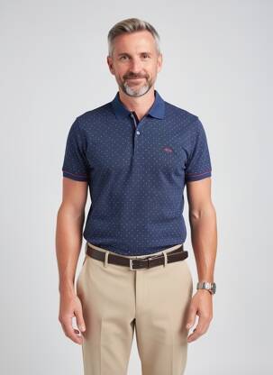 Polo jersey audinys trumpas rankovės mėlyna DARIO BELTRAN vyras