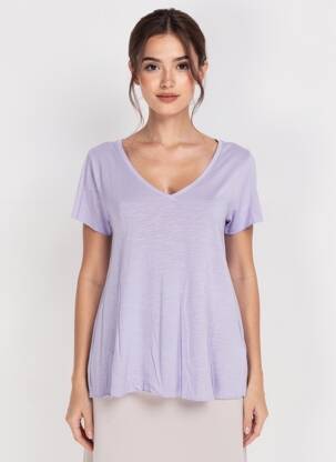 T-marškinys col v trumpas rankovės violetinis AMERICAN VINTAGE moteris