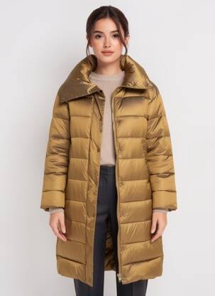 Pūkinė striukė kišenės be gobtuvų auksas OOF WEAR moteris