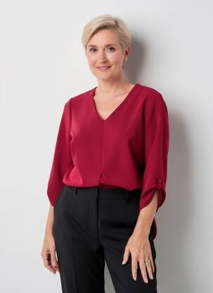 Viršūnė tamprumas 3/4 rankovės violetinis GEVANA moteris