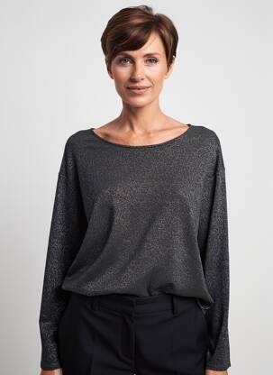 Viršūnė ilgos rankovės ilgos rankovės juodas GEVANA moteris