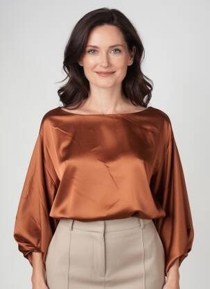 Viršūnė ilgos rankovės ilgos rankovės oranžinė GEVANA moteris